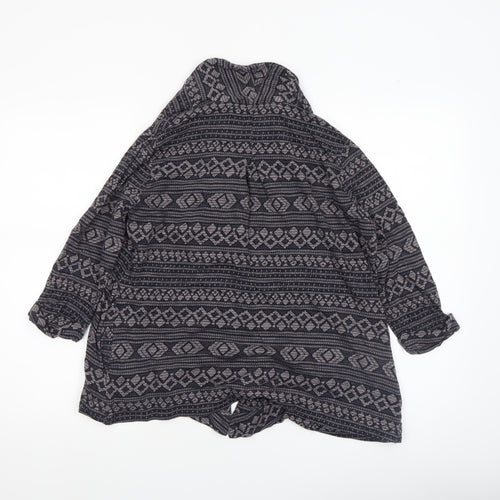 FatFace Women's Blue Geometric Knit Cotton Modal Coatigan Size 12