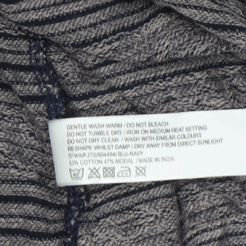FatFace Women's Blue Geometric Knit Cotton Modal Coatigan Size 12