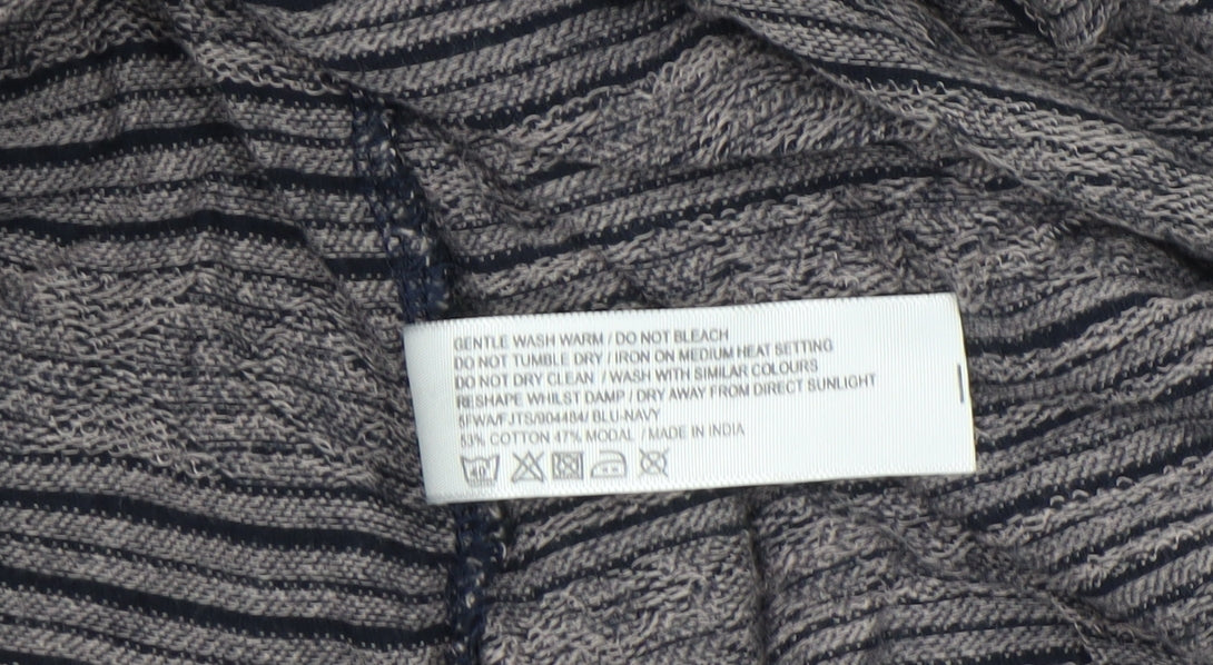 FatFace Women's Blue Geometric Knit Cotton Modal Coatigan Size 12