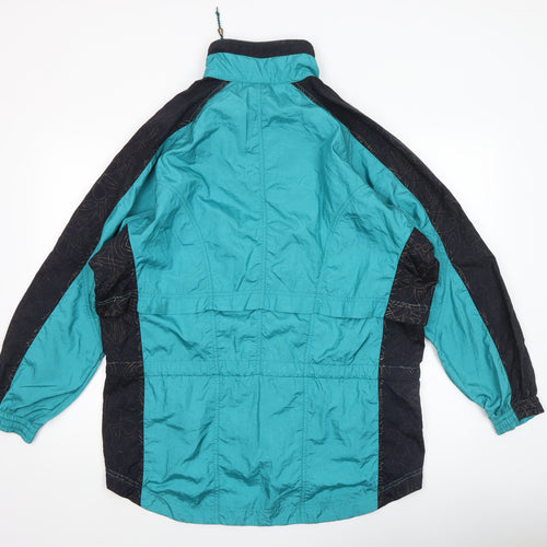 Nike Women’s Teal & Black Windbreaker Jacket Size S Nylon 90s Style