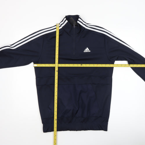 Adidas Men's Blue 1/4 Zip Regular Fit Sports Sweatshirt S