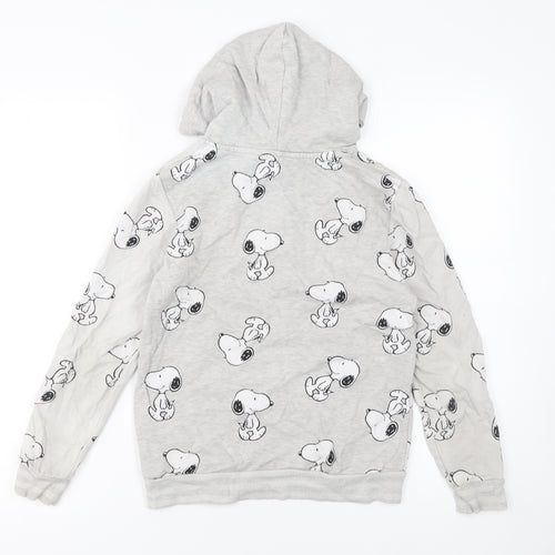 H&M Boys Grey Snoopy Pullover Hoodie 9-10 Years Jersey Cotton Blend