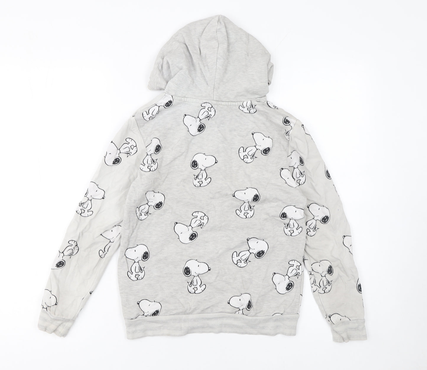 H&M Boys Grey Snoopy Pullover Hoodie 9-10 Years Jersey Cotton Blend