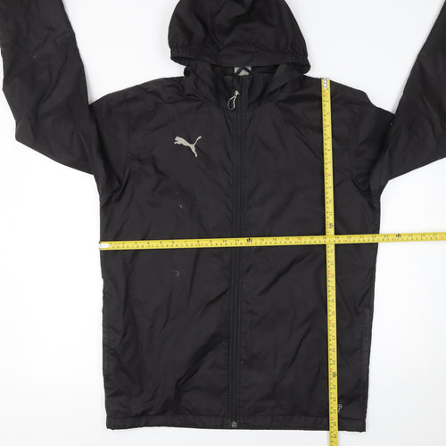 Puma Men's Black M Hooded Windbreaker Jacket Nylon Zip Up