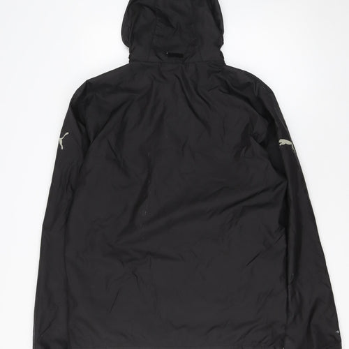 Puma Men's Black M Hooded Windbreaker Jacket Nylon Zip Up