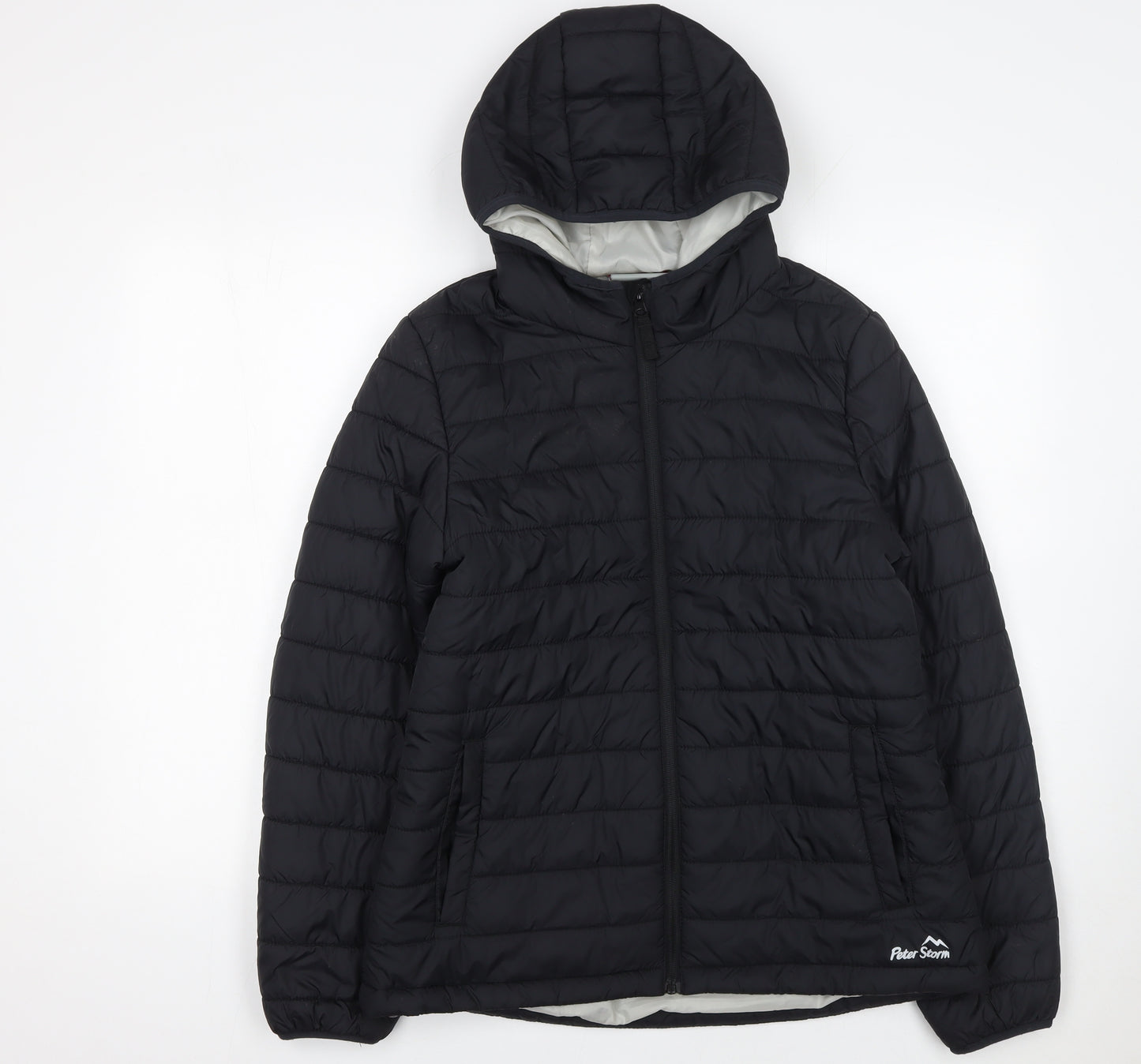 Peter Storm Womens Black Size 12 Puffer Jacket Hooded Quilted Coat