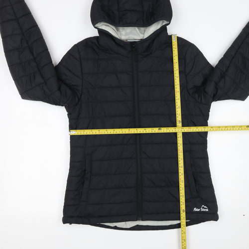 Peter Storm Womens Black Size 12 Puffer Jacket Hooded Quilted Coat