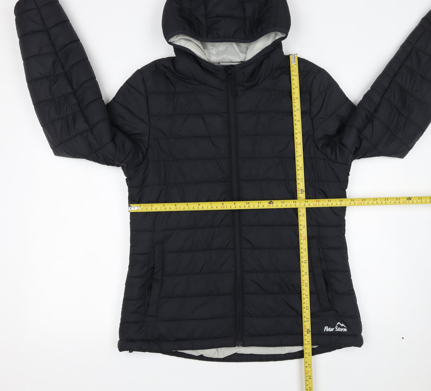 Peter Storm Womens Black Size 12 Puffer Jacket Hooded Quilted Coat