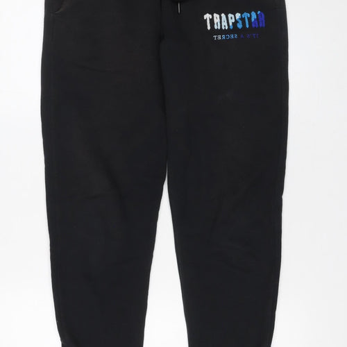 Trapstar Men's Black XS Joggers with Logo and Ankle Zips