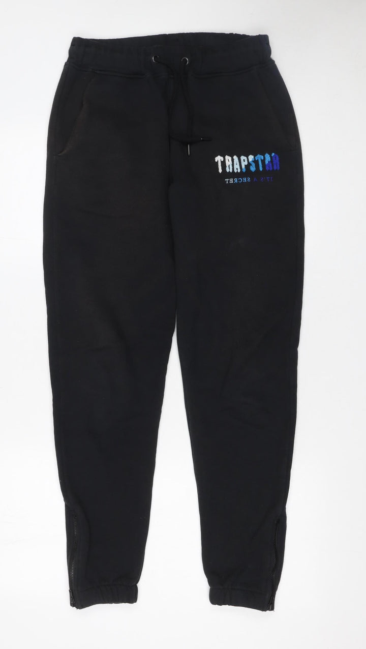 Trapstar Men's Black XS Joggers with Logo and Ankle Zips