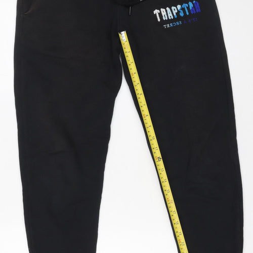 Trapstar Men's Black XS Joggers with Logo and Ankle Zips