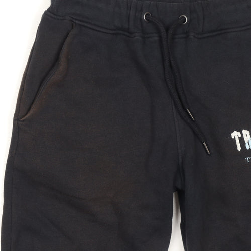Trapstar Men's Black XS Joggers with Logo and Ankle Zips
