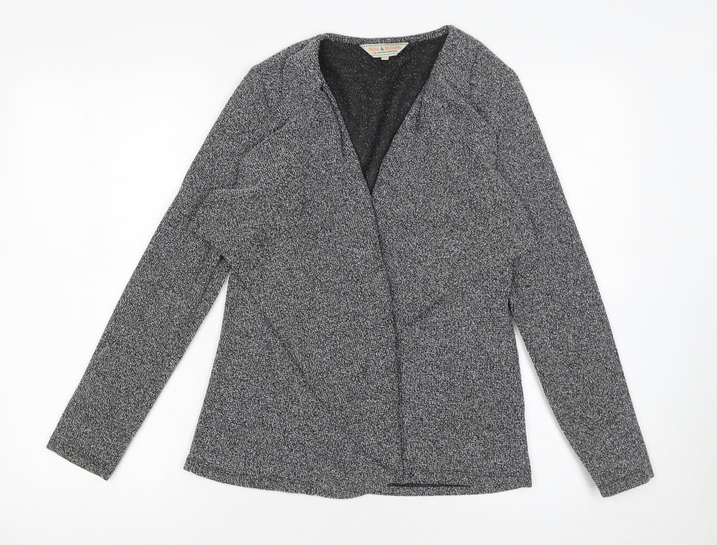 Billie & Blossom Women Grey Open Knit Cardigan Size 8 Regular