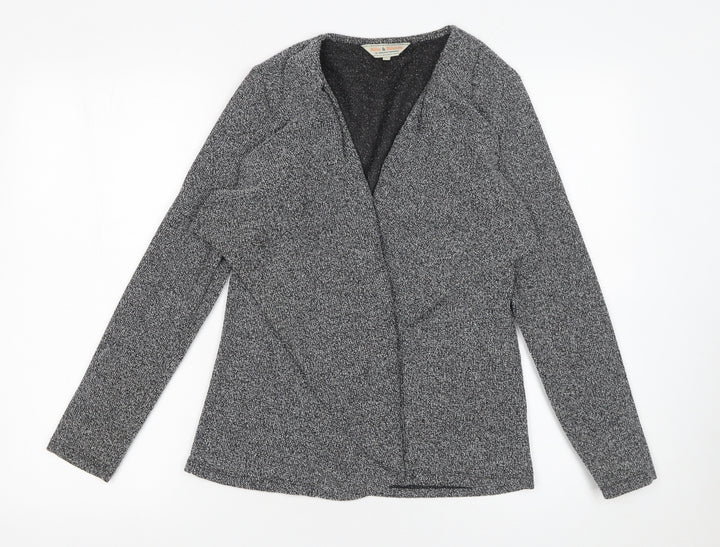 Billie & Blossom Women Grey Open Knit Cardigan Size 8 Regular