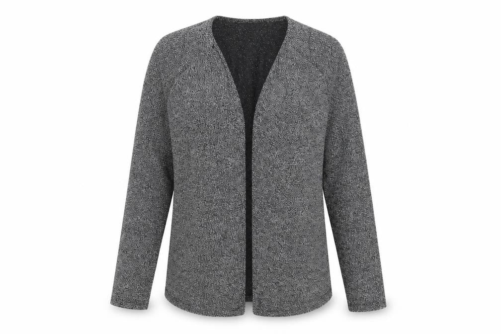 Billie & Blossom Women Grey Open Knit Cardigan Size 8 Regular