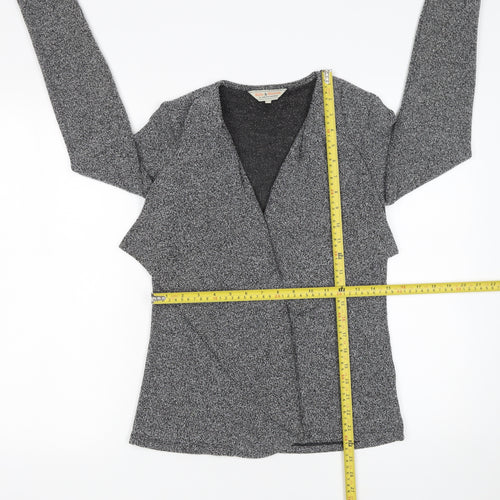 Billie & Blossom Women Grey Open Knit Cardigan Size 8 Regular