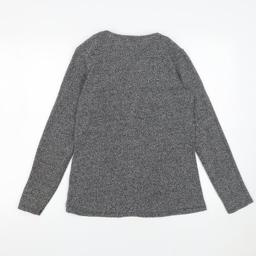 Billie & Blossom Women Grey Open Knit Cardigan Size 8 Regular