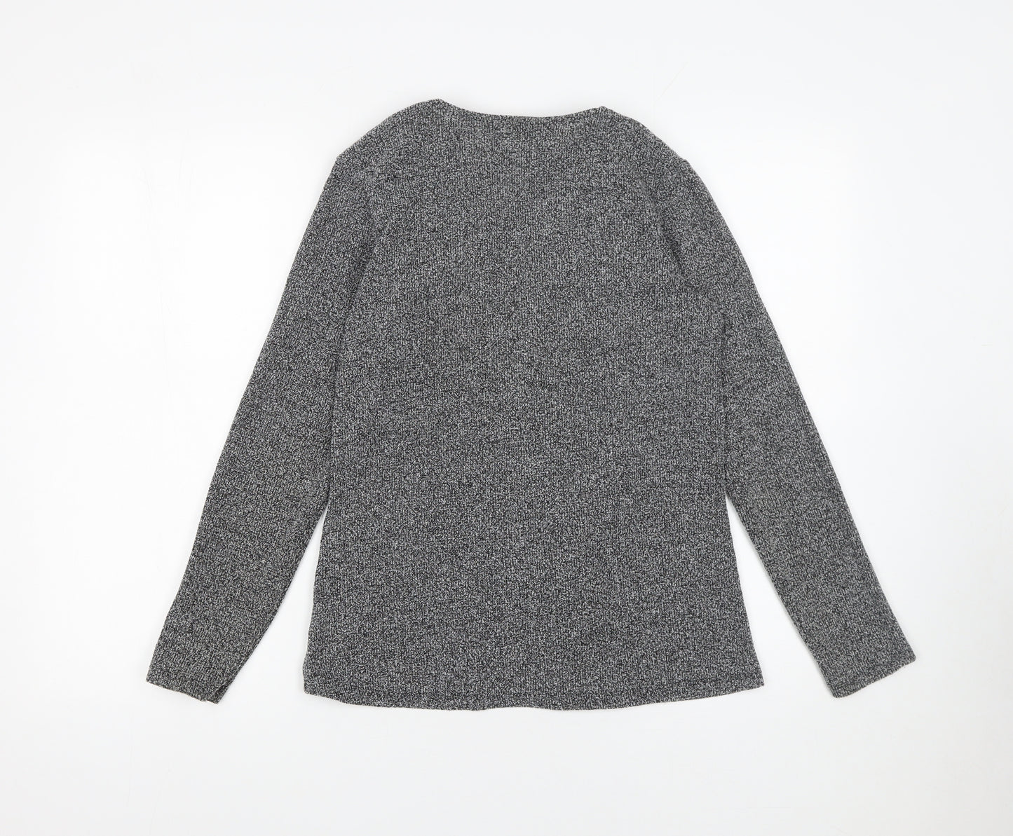 Billie & Blossom Women Grey Open Knit Cardigan Size 8 Regular