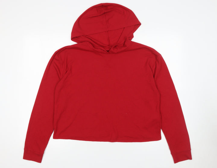 Hollister Women’s Red Long Sleeve Pullover Hoodie Size L