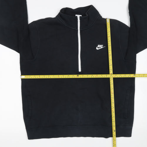 Nike Men's Black 1/4 Zip Fleece Sweatshirt L Regular Fit