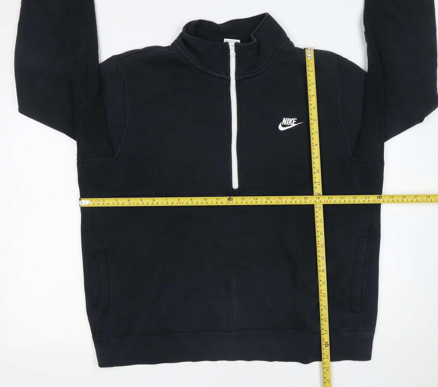 Nike Men's Black 1/4 Zip Fleece Sweatshirt L Regular Fit
