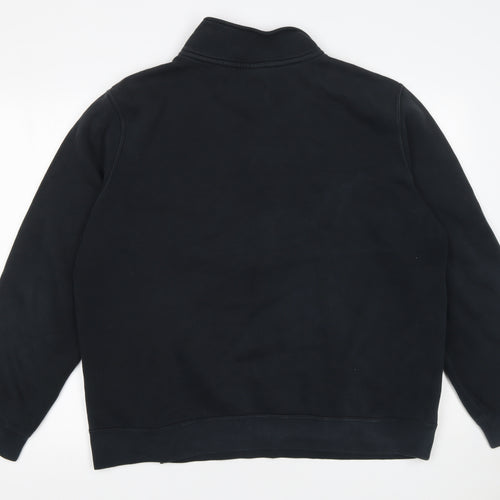 Nike Men's Black 1/4 Zip Fleece Sweatshirt L Regular Fit