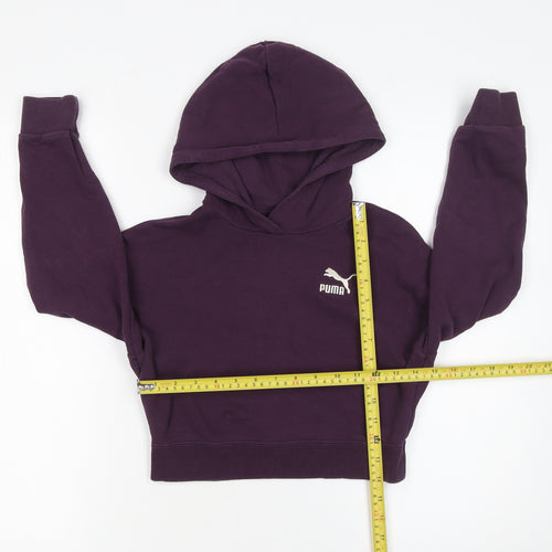 Puma Girls Purple Hoodie 11-12 Years Pullover Sports Style Sweatshirt