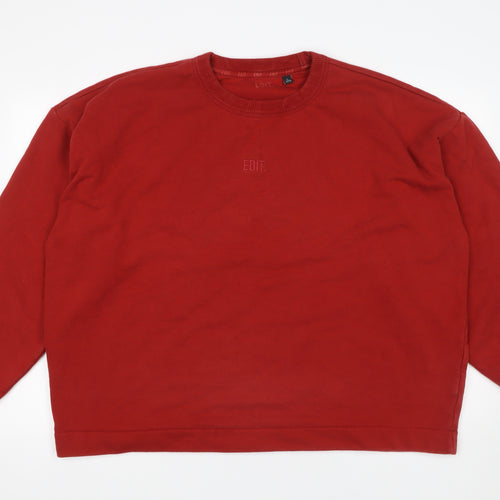 Next Men's Red Crew Neck Sweatshirt L Cotton Casual Pullover