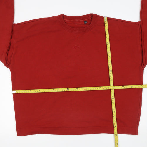 Next Men's Red Crew Neck Sweatshirt L Cotton Casual Pullover