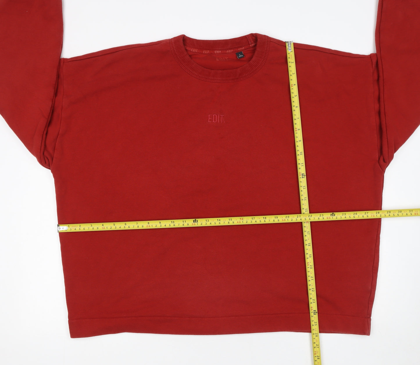 Next Men's Red Crew Neck Sweatshirt L Cotton Casual Pullover