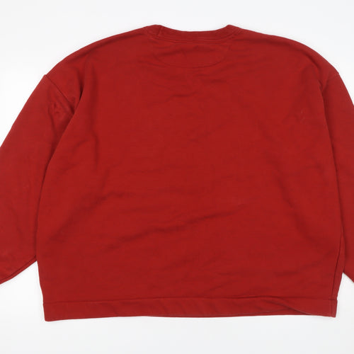 Next Men's Red Crew Neck Sweatshirt L Cotton Casual Pullover