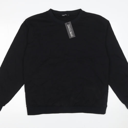 I Saw It First Womens Black L Pullover Sweatshirt Cotton Blend