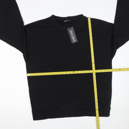 I Saw It First Womens Black L Pullover Sweatshirt Cotton Blend