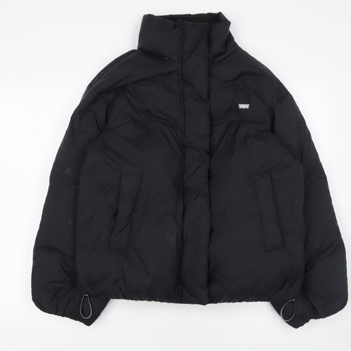 Levi's Women's Black Puffer Jacket Small Polyester Zip Winter Warm Coat