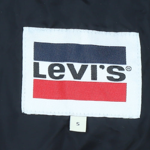 Levi's Women's Black Puffer Jacket Small Polyester Zip Winter Warm Coat