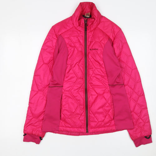 Quechua Women's Pink Size 8 Slim Fit Insulated Full Zip Hiking Jacket