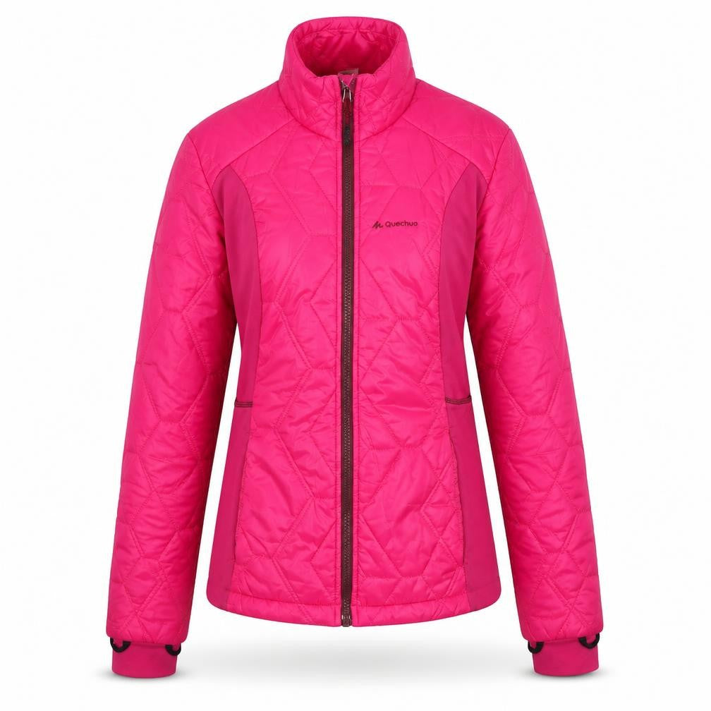 Quechua Women's Pink Size 8 Slim Fit Insulated Full Zip Hiking Jacket
