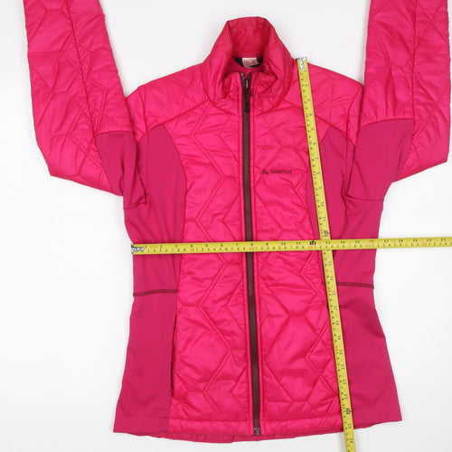 Quechua Women's Pink Size 8 Slim Fit Insulated Full Zip Hiking Jacket