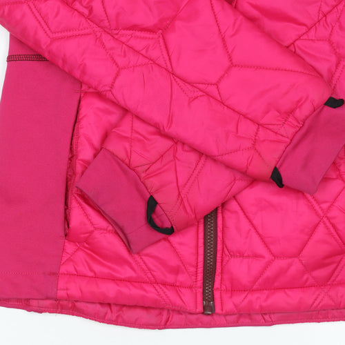 Quechua Women's Pink Size 8 Slim Fit Insulated Full Zip Hiking Jacket