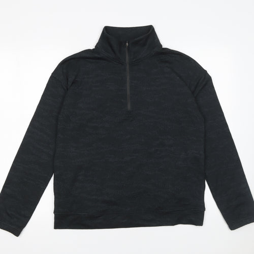 Mondetta Womens Black 1/4 Zip Pullover Sweatshirt Size S