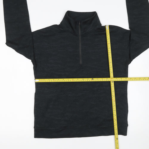Mondetta Womens Black 1/4 Zip Pullover Sweatshirt Size S