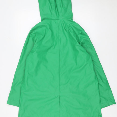 Zara Boys Green Hooded Rain Coat 11-12 Years Waterproof Mid-Length