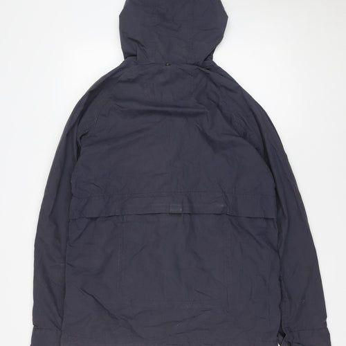 Fat Face Womens Blue Hooded Parka Jacket Size S Cotton Blend