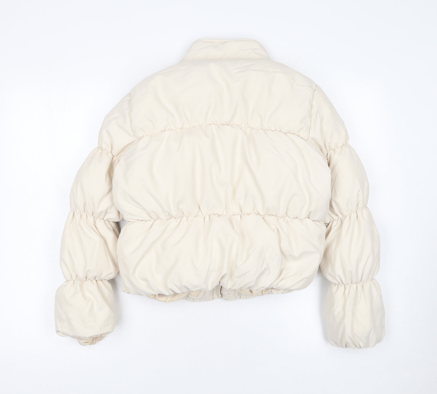 Matalan Girls Ivory Puffer Jacket 13 Years Short Zip Winter Coat