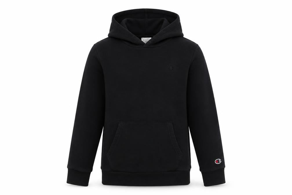 Champion Boys Black Hoodie Size 11-12 Years Pullover Cotton Blend Sweatshirt