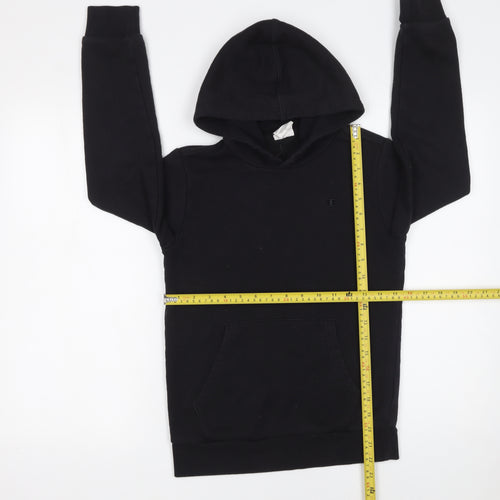 Champion Boys Black Hoodie Size 11-12 Years Pullover Cotton Blend Sweatshirt