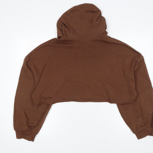 H&M Divided UCLA Brown Cropped Hoodie Women M Pullover Graphic Print