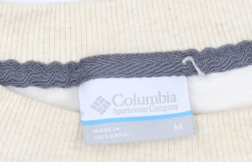 Columbia Men Beige Cotton Blend Crew Neck Sweatshirt M