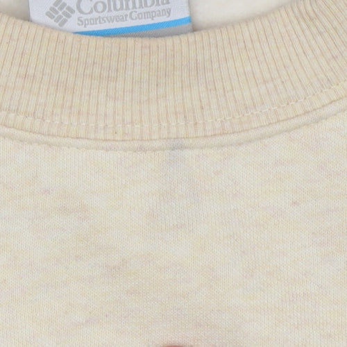 Columbia Men Beige Cotton Blend Crew Neck Sweatshirt M