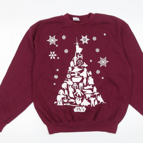 Fruit of the Loom Star Wars Women's Burgundy Christmas Sweatshirt Medium